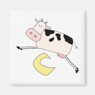 Aimant La vache saute par-dessus des T-shirts et des cade