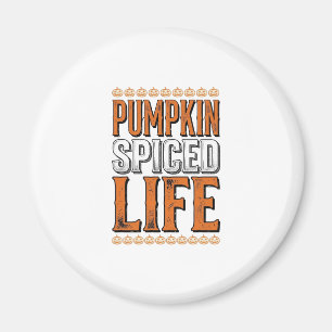 Aimant La vie épicée de citrouille Typographie Halloween