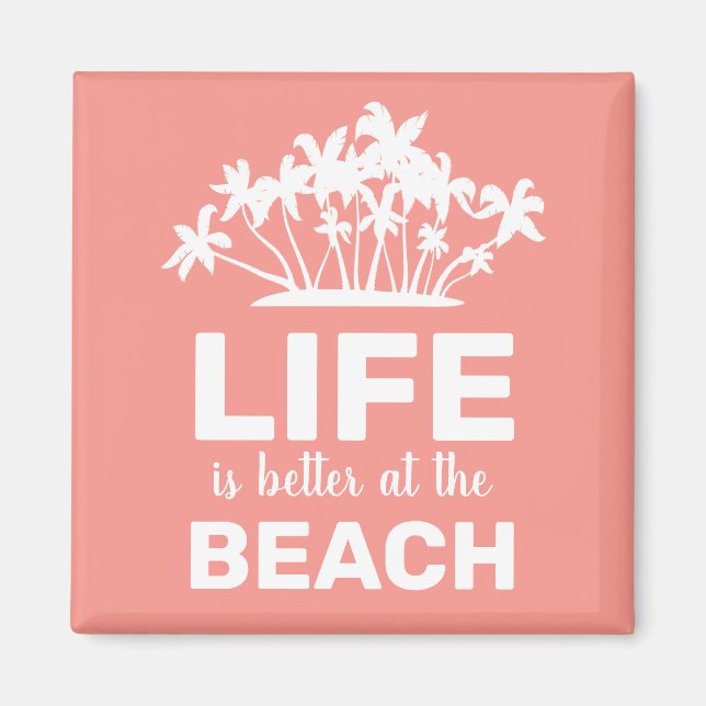 Aimant La vie est meilleure à l'île tropicale de la plage (Devant)