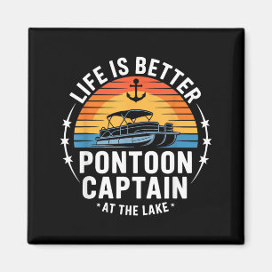 Aimant La vie est meilleure au lac ntoon capitaine bateau