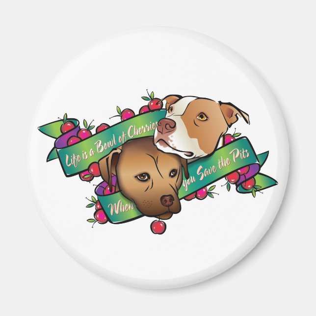 Aimant La vie est un bol de cerises... (Devant)