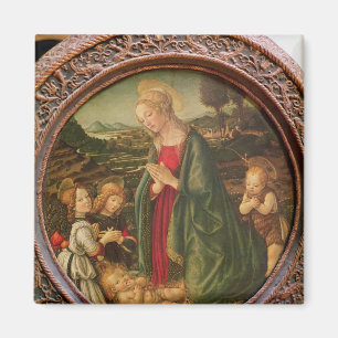 Aimant La Vierge adorant l'enfant du Christ