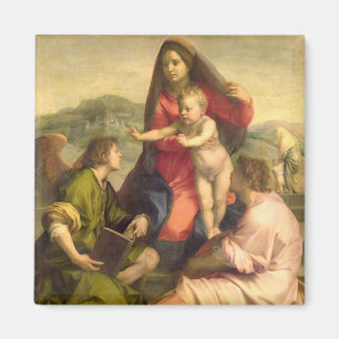 Aimant La Vierge et l'enfant avec un saint et un ange, C.