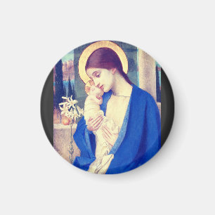 Aimant La Vierge Marie et l'Enfant Jésus grâce de la Rena
