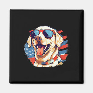 Aimant Labo Jaune 4 juillet Design Patriotic Pup Labo