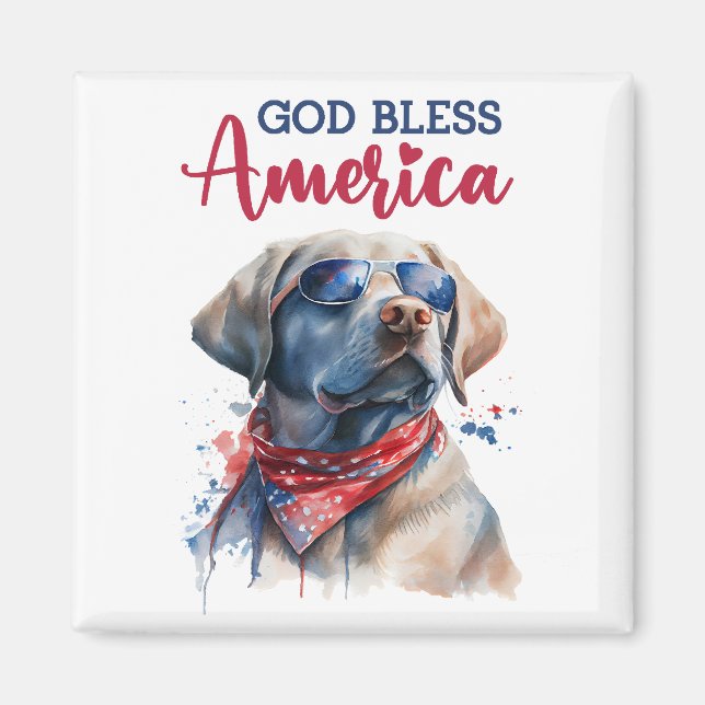 Aimant Laboratoire patriotique de chiens (Devant)