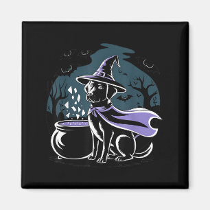 Aimant Labrador Retriever noir ensorcelé de Halloween