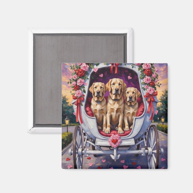 Aimant Labrador Saint-Valentin  (Recto/Verso)