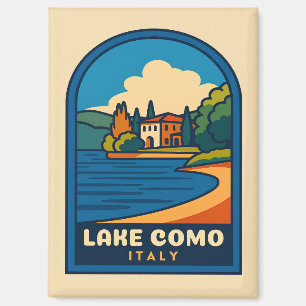 Aimant Lac de Côme Vintage voyage Retro Italie Paysage