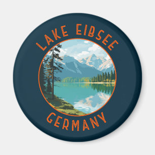 Aimant Lac Eibsee Allemagne Cercle retro désorganisé