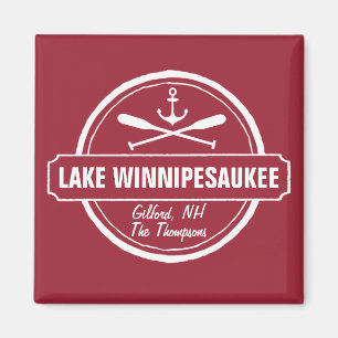 Aimant Lac Winnipesaukee NH ville personnalisée, nom, an