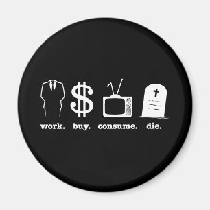 Aimant l'achat de travail consomment meurent