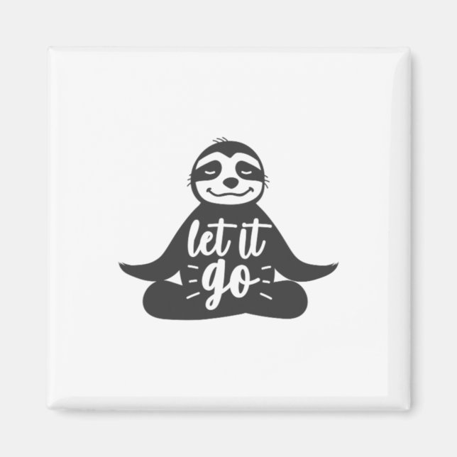 Aimant Lâchez prise Cadeau de yoga de paresseux yogi  (Devant)