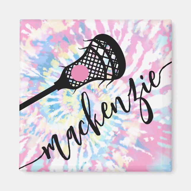 Aimant Lacrosse Girls Sports Tie Dye Fridge Locker (Devant)