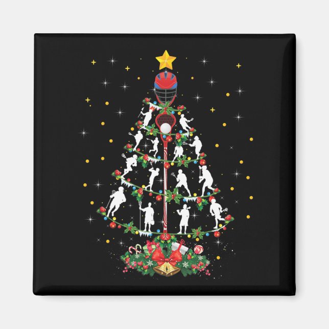 Aimant Lacrosse Sports Amoureux Xmas Santa Hat Lacrosse C (Devant)