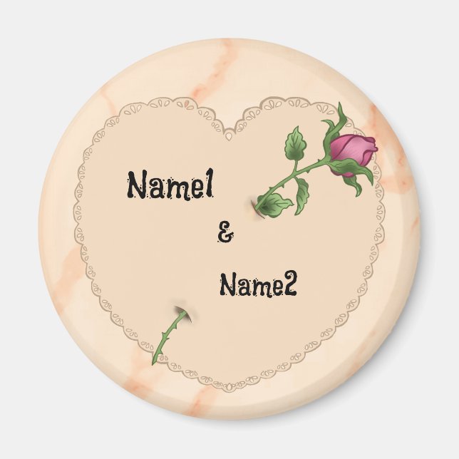 Aimant Lacy Heart Rose (Devant)