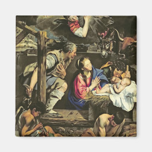 Aimant L'adoration des bergers, 1612 (huile sur le canva