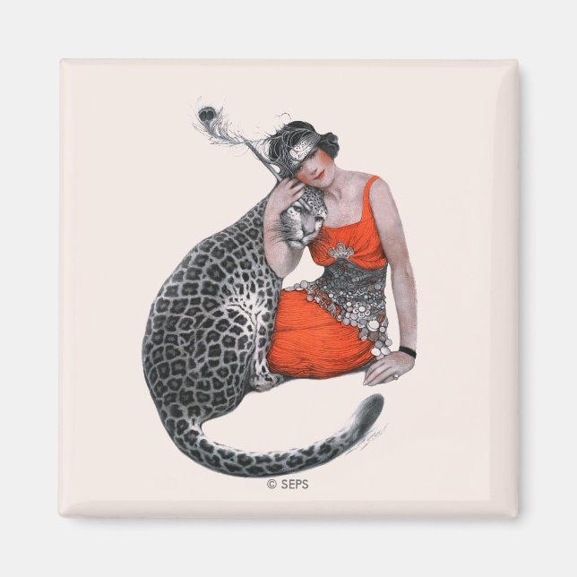 Aimant Lady et Leopard (Devant)