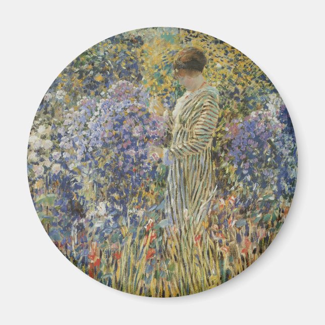 Aimant Lady in a Garden par Frederick Frieseke, Art (Devant)