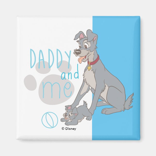 Aimant Lady & Le Tramp | Papa et moi (Devant)