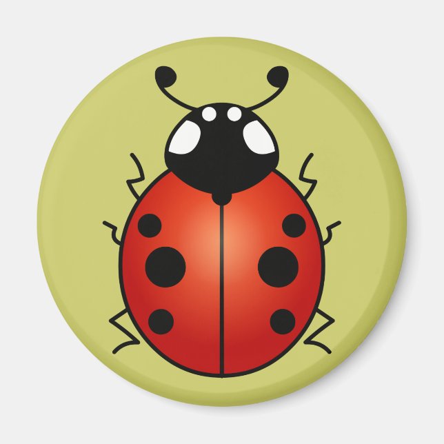 Aimant Ladybug Red Black Spots Ladybird Beetle (Devant)