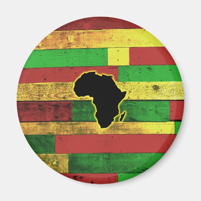 Aimant L'Afrique sur les planches en bois (Devant)