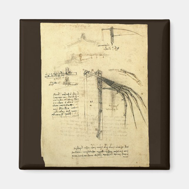 Aimant L'aile de Léonard de Vinci, esquisse de machine vo (Devant)