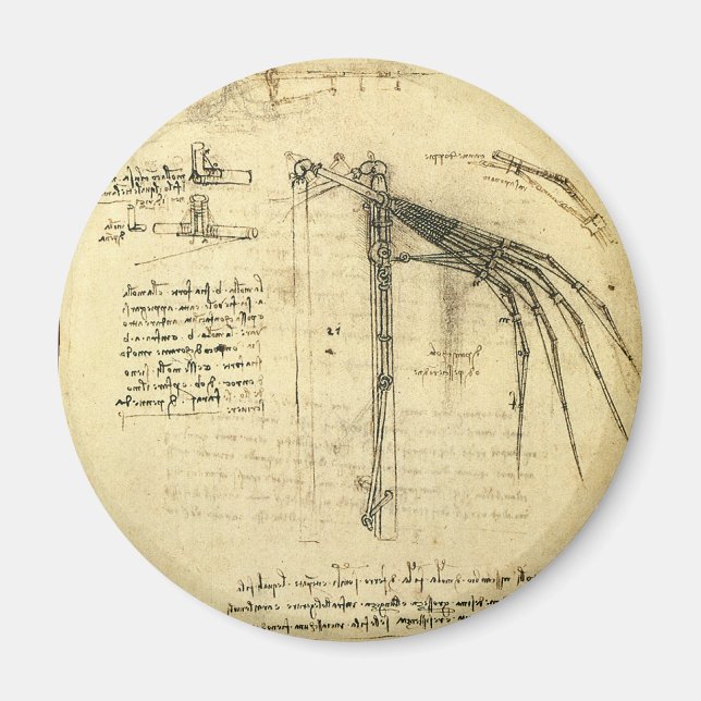 Aimant L'aile de Léonard de Vinci sur la machine volante  (Devant)