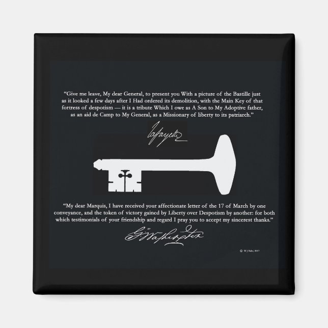 Aimant L'aimant clé de la liberté de George Washington (Devant)