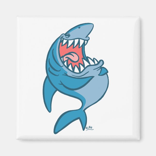 Aimant L'aimant de dessin animé Laughton Shark (Devant)