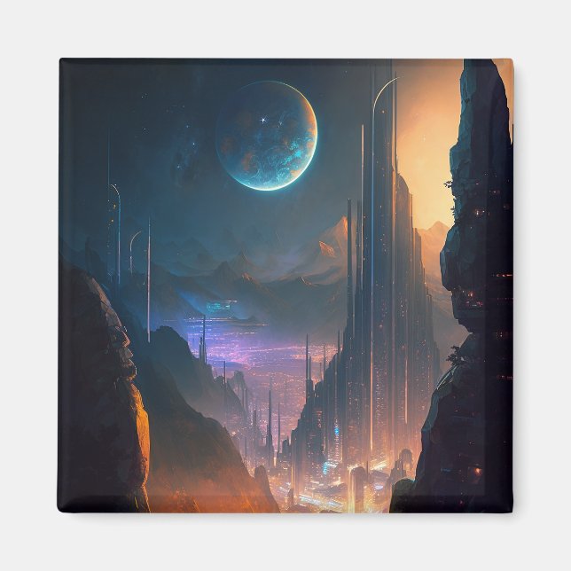 Aimant L'aimant de la ville futuriste de science-fiction (Devant)