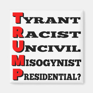 Aimant L'aimant de réfrigérateur "Trump tyran" (blanc)