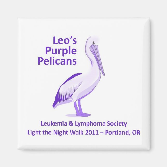 Aimant L'aimant des pélicans violets de Leo (Devant)