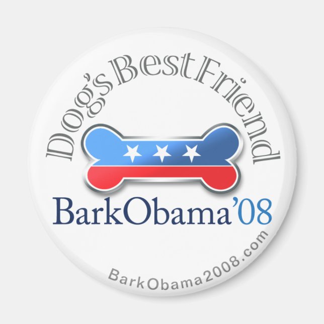 Aimant L'aimant du chien Bark Obama (Devant)