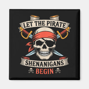 Aimant Laisser Les Shenanigans Pirates Commencer Le Crâne