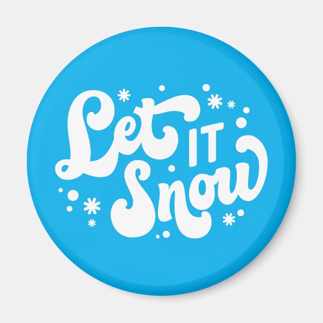 Aimant Laisser neiger hiver design (Devant)