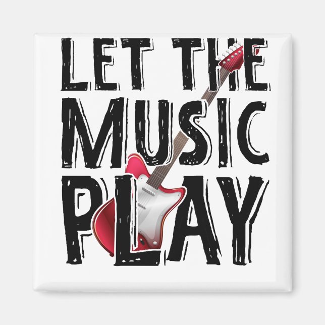 Aimant Laissez La Musique Jouer La Guitare Électrique (Devant)