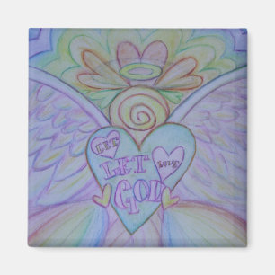 Aimant Laissons l'amour, laissez Dieu Rainbow Angel Magne