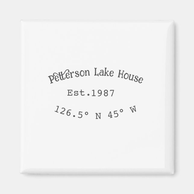 Aimant Lake house et. Date année coordonnées personnalisé (Devant)