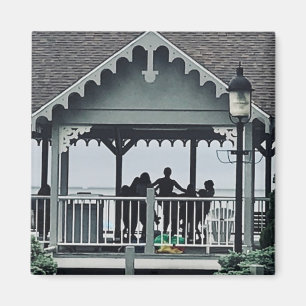 Aimant Lakeside Chautauqua Yoga Silhouette Imprimer
