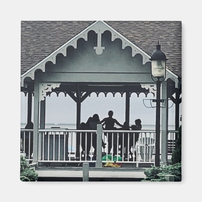 Aimant Lakeside Chautauqua Yoga Silhouette Imprimer (Devant)