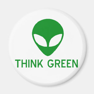 Aimant L'alien pensent l'aimant vert