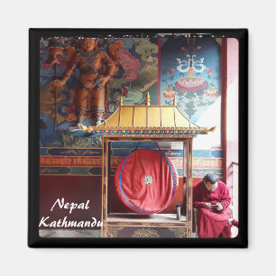 Aimant Lama, Gong & Téléphone - Katmandou, Népal