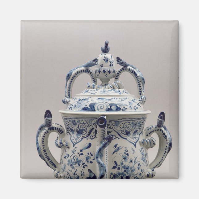 Aimant Lambeth Delware pot, bleu et blanc (Devant)