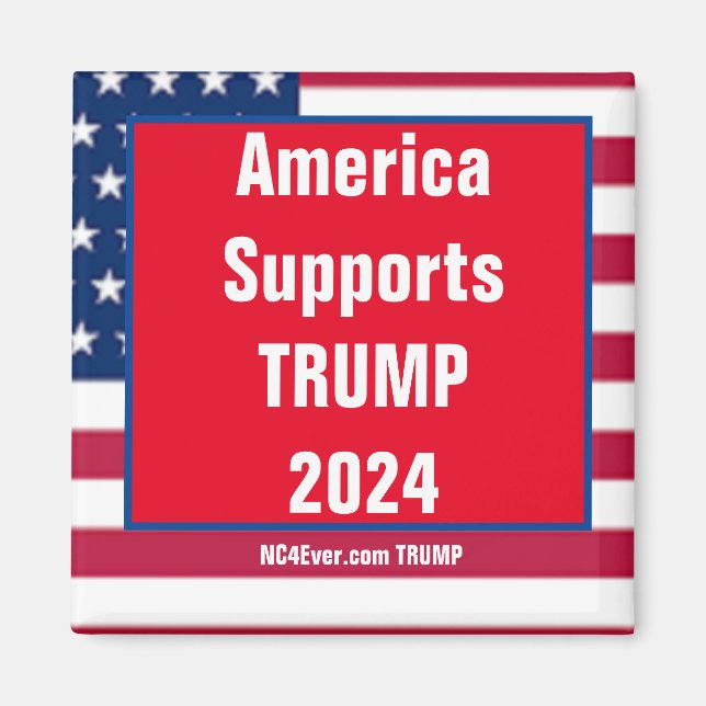Aimant L'Amérique soutient l'aimant TRUMP 2024 (Devant)
