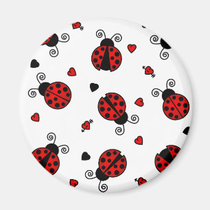 Aimant L'amour branche les coccinelles rouges