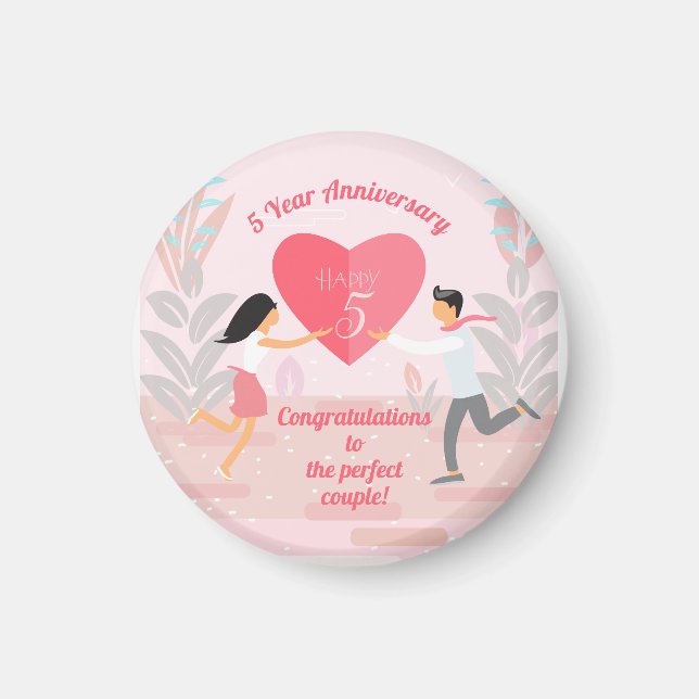 Aimant "L'amour est dans l'air !" Anniversaire amoureux d (Devant)