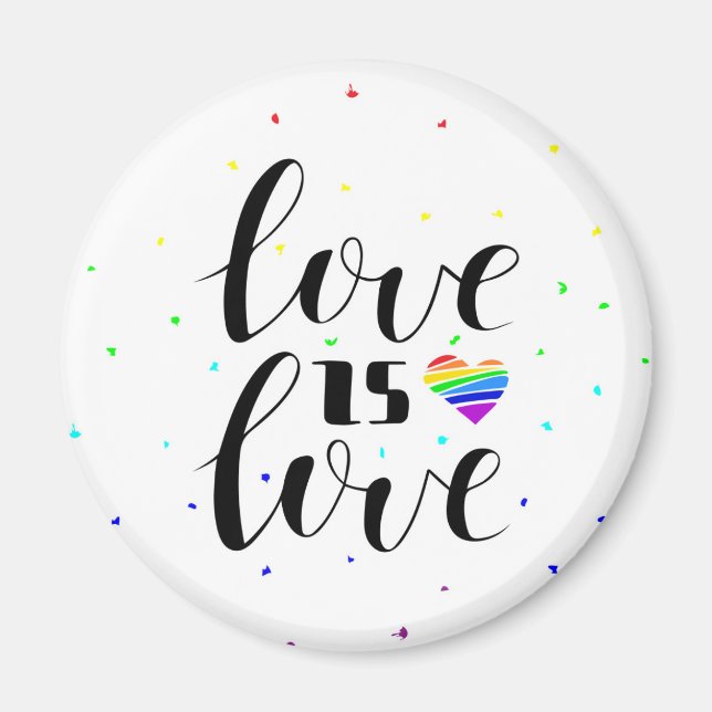 Aimant L'amour est l'amour | Coeurs arc-en-ciel (Devant)