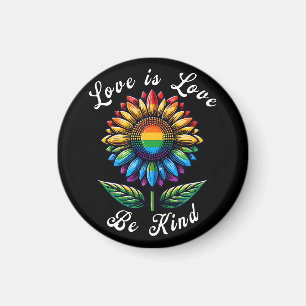 Aimant L'amour est l'amour Rainbow Sunflower LGBT+ Gay Le