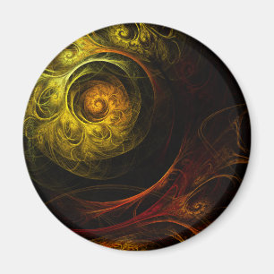 Aimant Lampe ronde de l'art Abstrait floral Sunrise